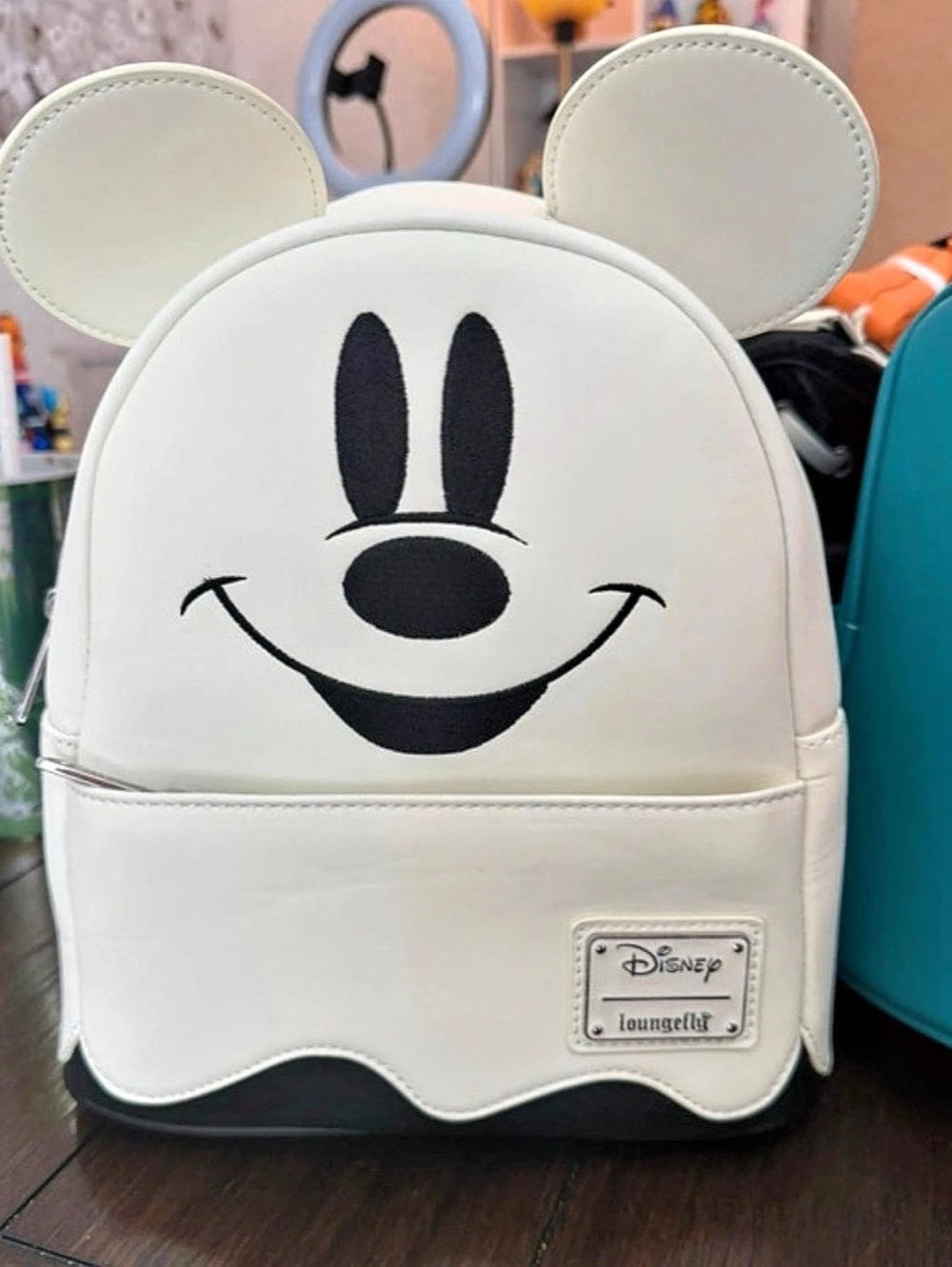 Loungefly Disney Mickey Ghost Mini Backpack White & Black
